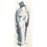 ALBIN TROWSKI (Polish, 1919-2012); watercolour, 'Bip', study of a mime, signed and dated '72 lower