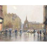 ROBERT 'BOB' RICHARDSON (born 1938); pastel, 'Albert Square, Manchester', signed lower left, 35 x
