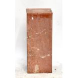 A rouge marble square section stand, 78 x 33 x 33cm (af).Additional InformationSplit to top, further