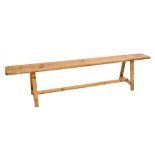 A French pine bench, approx 48 x 205 x 26.5cm.Additional InformationHistoric worm throughout,