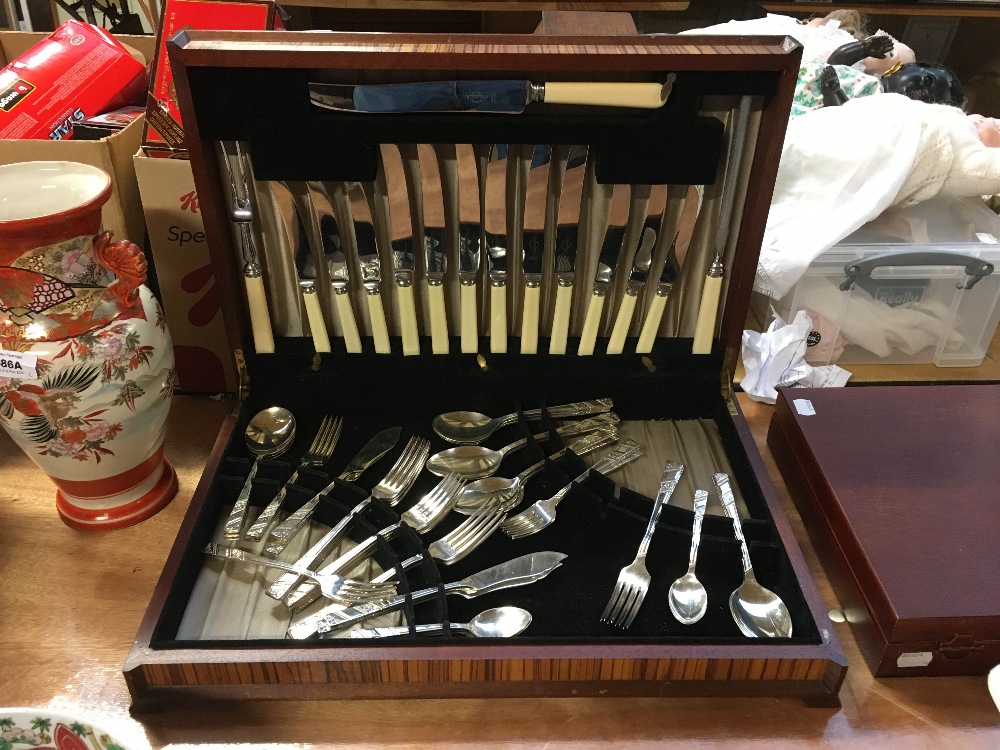 VINER'S LTD; a canteen of cased cutlery.