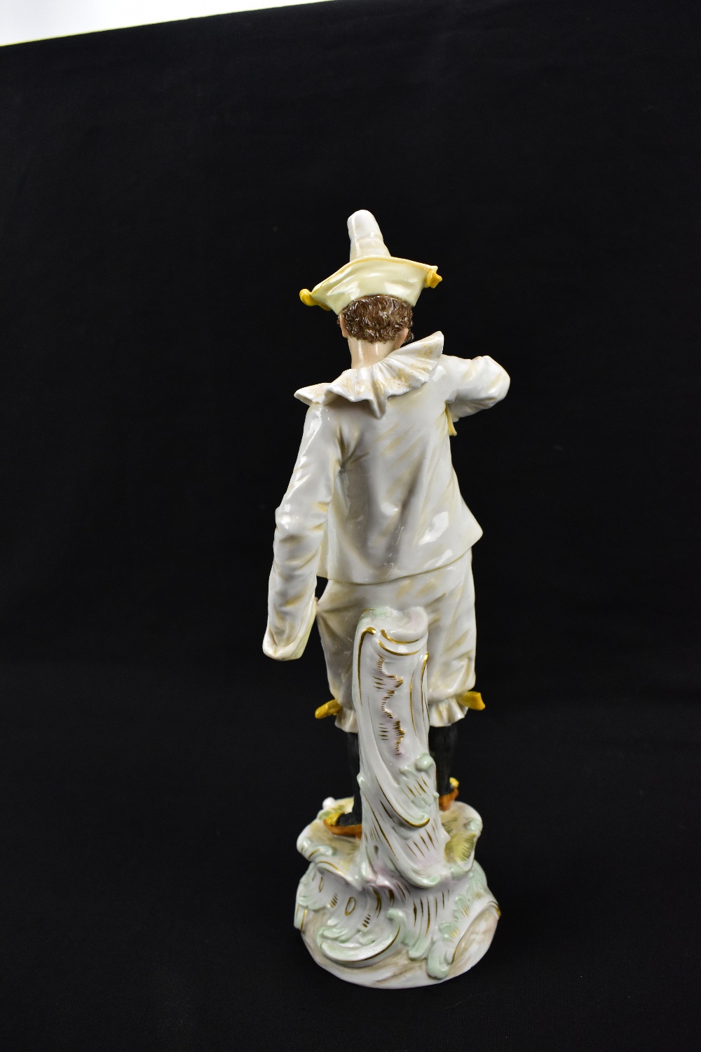 MEISSEN; a 19th century figure of a clown, blue painted crossed swords mark to base, also incised - Image 3 of 11