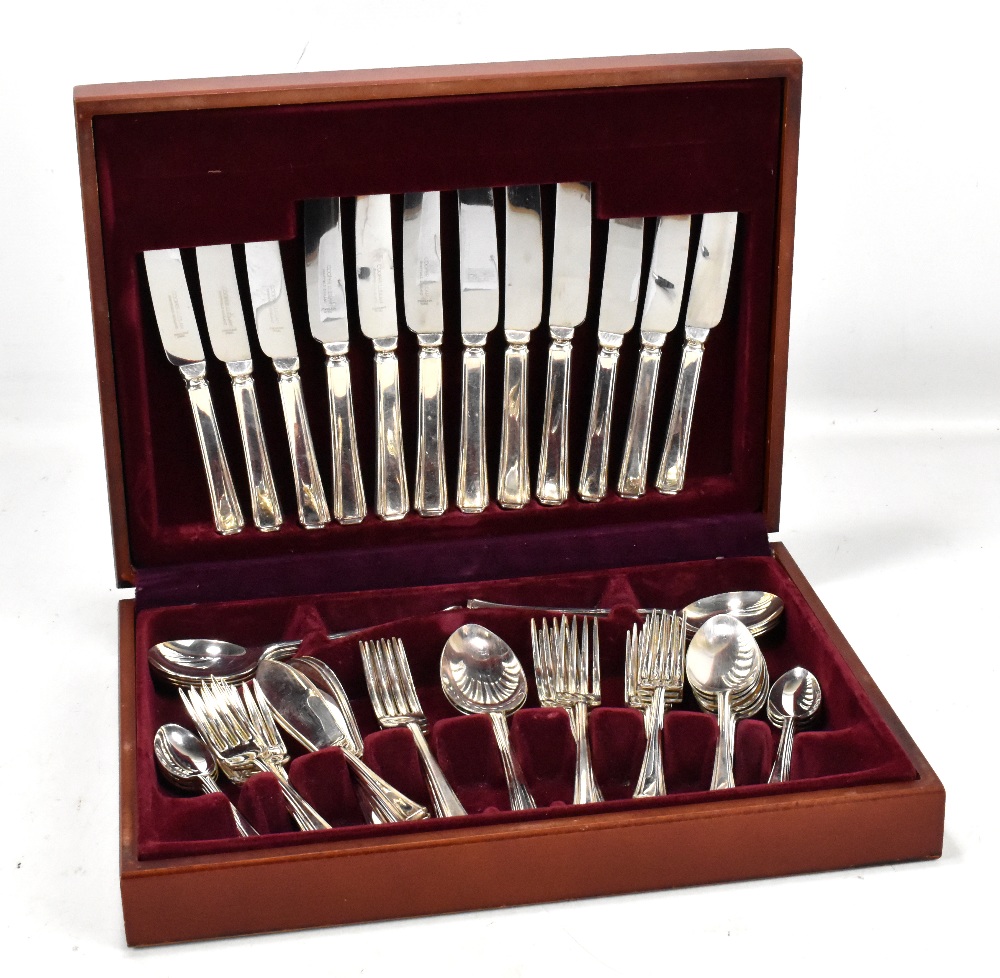 COOPER & LUDLAM; a silver plated canteen of cutlery and flatware in Grecian pattern comprising six