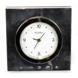 CARRS OF SHEFFIELD LTD; an Elizabeth II hallmarked silver mounted desk clock, Sheffield 2000.