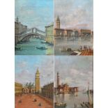 A GARDELLI; a set of four oils, Venetian scenes, each signed, 17 x 12cm, framed (4).