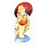 ROYAL DOULTON; an HN1423 'Babette' figure in rare colourway, height 12.5cm (af).Additional