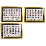 2012 OLYMPIC GOLD MEDAL WINNER STAMP COLLECTIONS; comprised in three frames.