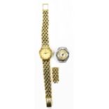 OMEGA; a lady's 18ct yellow gold wristwatch, the circular dial set with diamond hour markers, on