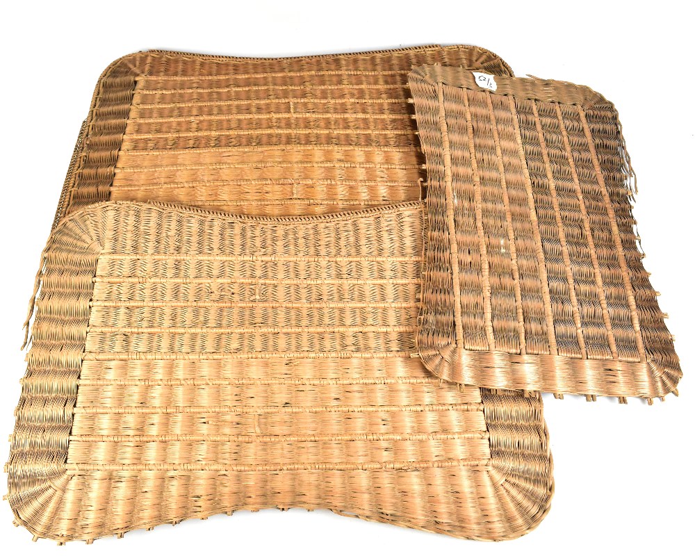 IN THE MANNER OF GILLOWS; three basket weave chair back fire screens, two retaining the loop