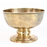 GEORGE NATHAN & RIDLEY HAYES; a George V hallmarked silver pedestal bowl, diameter 14.5cm, Chester
