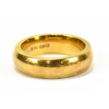 An 18ct yellow gold wedding band, size H, approx 8.5g.