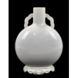 WORCESTER; a 19th century blanc de chine moon flask, impressed mark to base, height 20cm.