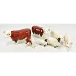BESWICK; a family of Hereford cattle, two pigs, a ram and sheep (part af) (7).Additional