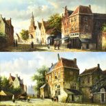 K ADAMS; a pair of oils on board, contemporary Dutch landscapes in the 18th century manner, both