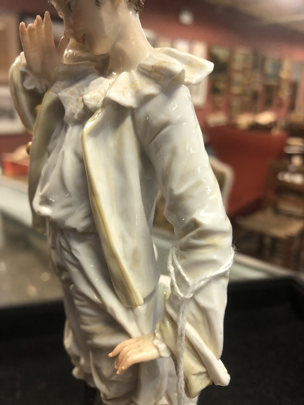 MEISSEN; a 19th century figure of a clown, blue painted crossed swords mark to base, also incised - Image 9 of 11