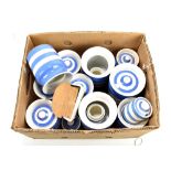 A quantity of TG Green blue and white Cornish ware, a combination of both green and black printed