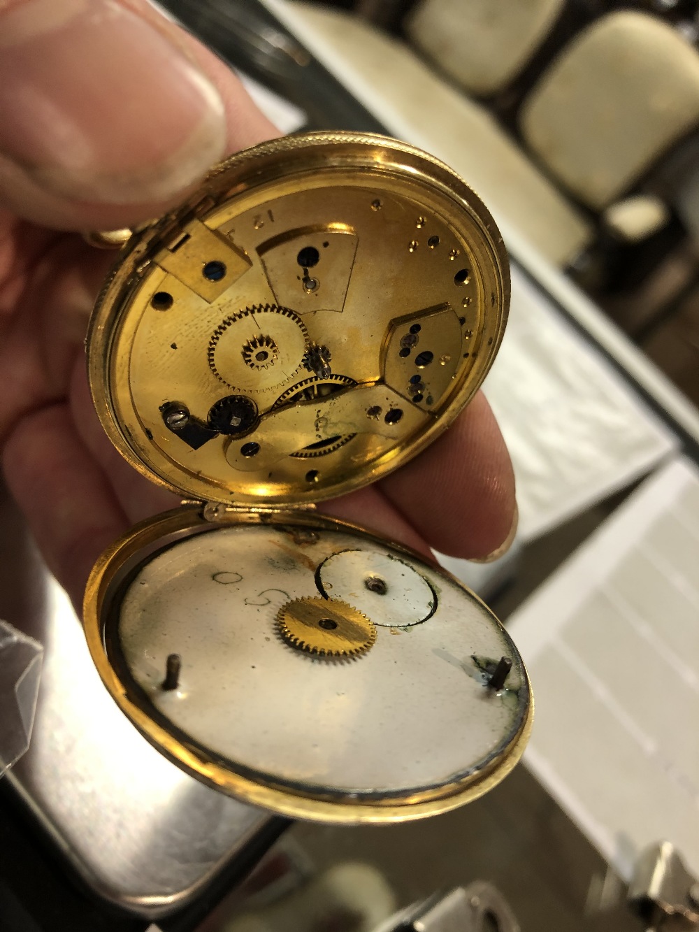 Two late 19th century 18ct yellow gold open face small pocket/fob watches, each with engraved - Image 2 of 3