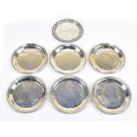 A set of six small Elizabeth II hallmarked silver circular dishes, Sheffield 1998, diameter 11cm,