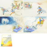 ALBIN TROWSKI (Polish, 1919-2012); four watercolours depicting scenes from 'The Breadhorse' book