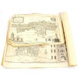 A group of twelve small mid-18th century black and white engraved Ward plans including Aldersgate,