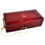 JOHN PECK & SONS OF BLACKFRIARS; a House of Commons red leather stationery box numbered 36 with