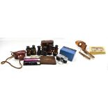 A group of collectors' items to include a cased pair of L. Petit of Paris binoculars, two Parker