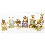 ROYAL ALBERT; seven Beatrix Potter figures including 'The Little Pig', 'Ben Ate Lettuce Leaf', 'Foxy