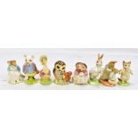 ROYAL ALBERT; eight Beatrix Potter figures including 'Old Mr Brown', 'Jemima Puddleduck', 'Ribby &