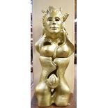 GOLDA ROSE; a contemporary two section double sided sculpture, ‘Gold Cosmic Male Female’, height