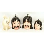 LORNA BAILEY; three ceramic teapots modelled as Paul McCartney, Ringo Starr and George Harrison,