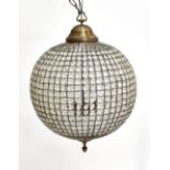 An Arighi Bianchi globular five sconce chandelier with foliate motif and metal mounts, diameter