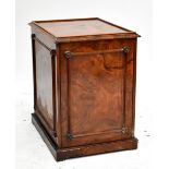 A 19th century burr walnut veneered rectangular cabinet with moulded and foliate detail to all