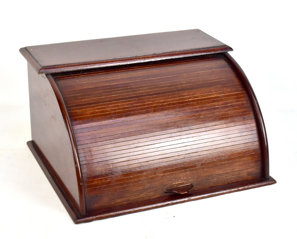 JUNIS FRANCE; a French 20th century stained pine tambola stationery box with impressed maker's