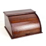 JUNIS FRANCE; a French 20th century stained pine tambola stationery box with impressed maker's