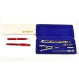 CONWAY STEWART; a boxed 570 fountain pen with 14ct gold nib and propelling pencil, length of