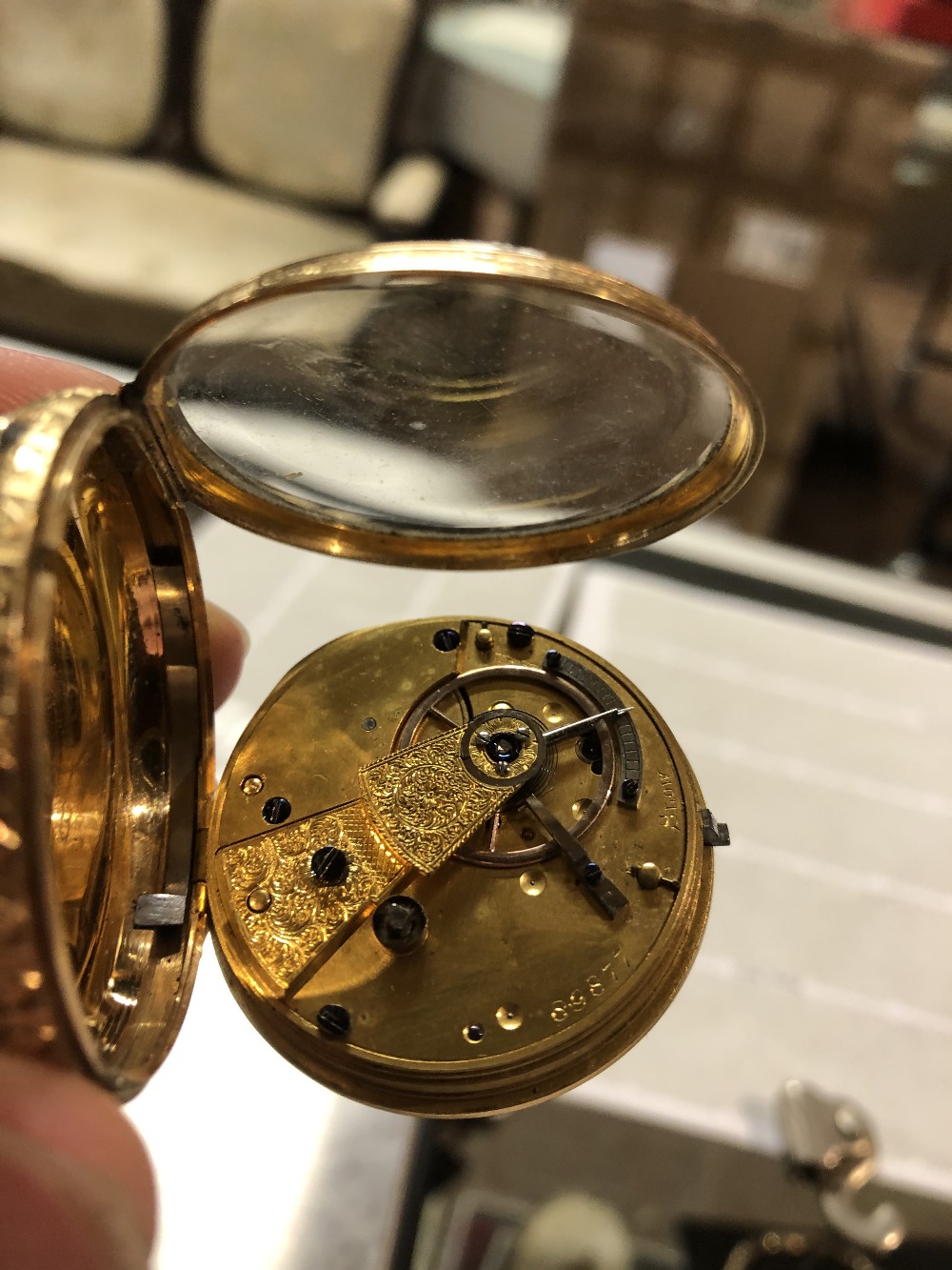 Two late 19th century 18ct yellow gold open face small pocket/fob watches, each with engraved - Image 3 of 3