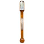 J.L CASARTELLI OF MANCHESTER; an oak stick barometer, height 93cm.