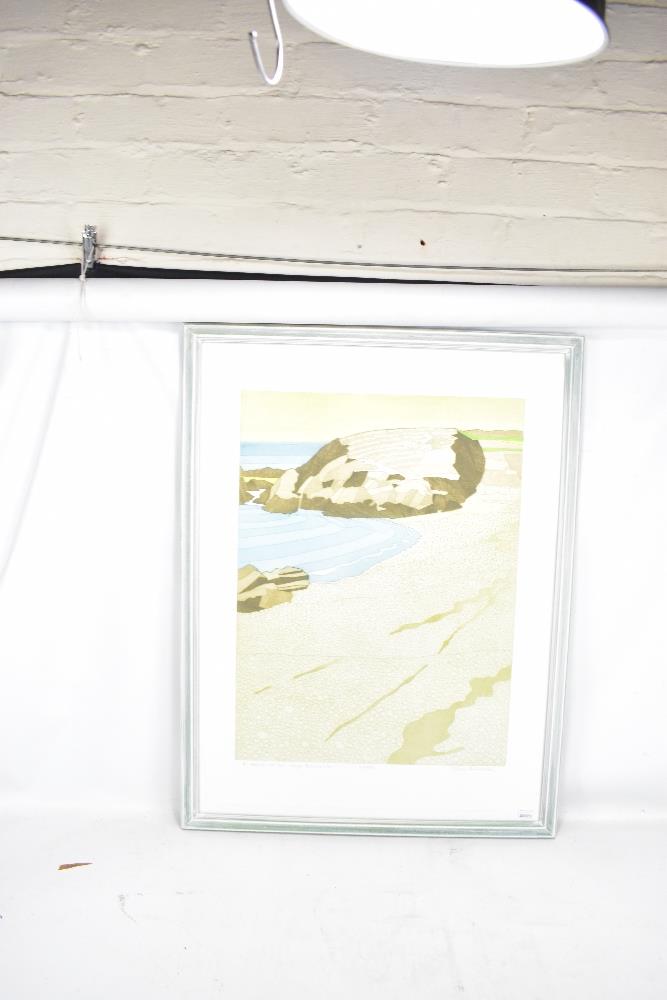 JOHN BRUNSDON (1933-2014); a signed limited edition coloured etching, 'A Beach on the Lleyn - Image 8 of 11
