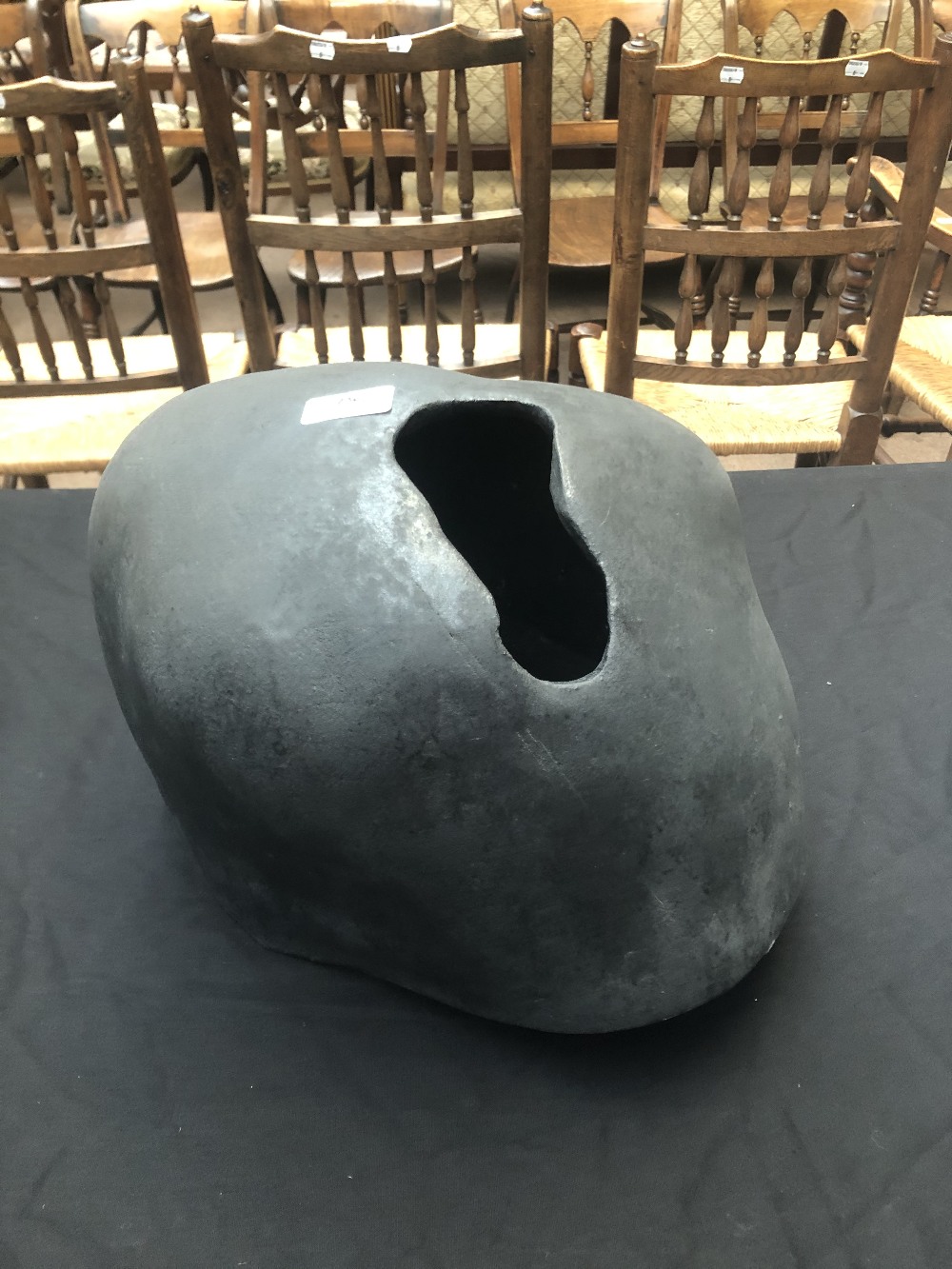 GORDON BALDWIN (born 1932); earthenware covered in black pigment, 'Black Vessel, Boulder Shouting - Image 3 of 5