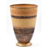 RAY MARSHALL (1913-1986); a tapered stoneware vase on splayed foot, incised signature and dated