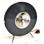 A 1950's heater on a splayed chromed supports, diameter 61cm.