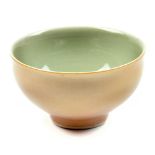 GWYN HANSSEN PIGOTT (1935-2013); a wood fired porcelain footed bowl, impressed mark, diameter 12.