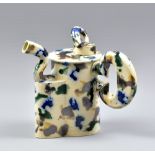 PETER MEANLEY (born 1944); a salt glazed teapot, 'Celery Stick', impressed PM mark and dated 2001,