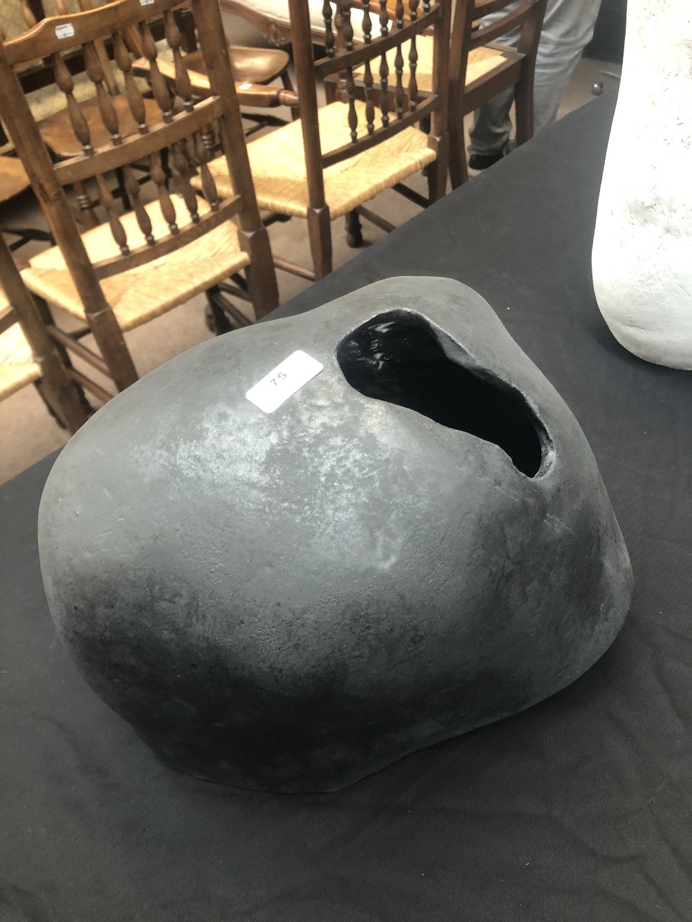 GORDON BALDWIN (born 1932); earthenware covered in black pigment, 'Black Vessel, Boulder Shouting - Image 4 of 5