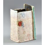 CRAIG UNDERHILL (born 1968); a rectangular earthenware vessel, 'White Landscape with Red Point',