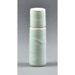 JOANNA HOWELLS (born 1960); a tall porcelain jar and cover, celadon glaze with incised decoration,