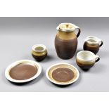 MARIANNE DE TREY (1913-2016); a stoneware coffee set comprising coffee pot, milk jug, sugar bowl,