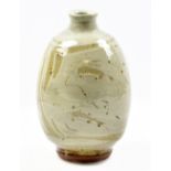 PHIL ROGERS (born 1951); a stoneware bottle with incised and wax resist decoration, impressed PR