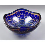 SVEN PALMQUIST FOR ORREFORS; a 'Ravenna' glass bowl with shaped rim, signed and no. 4363 to base,
