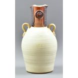 DAVID MELVILLE (born 1949); a lugged stoneware vase, impressed DM mark, height 30cm. (D)Additional